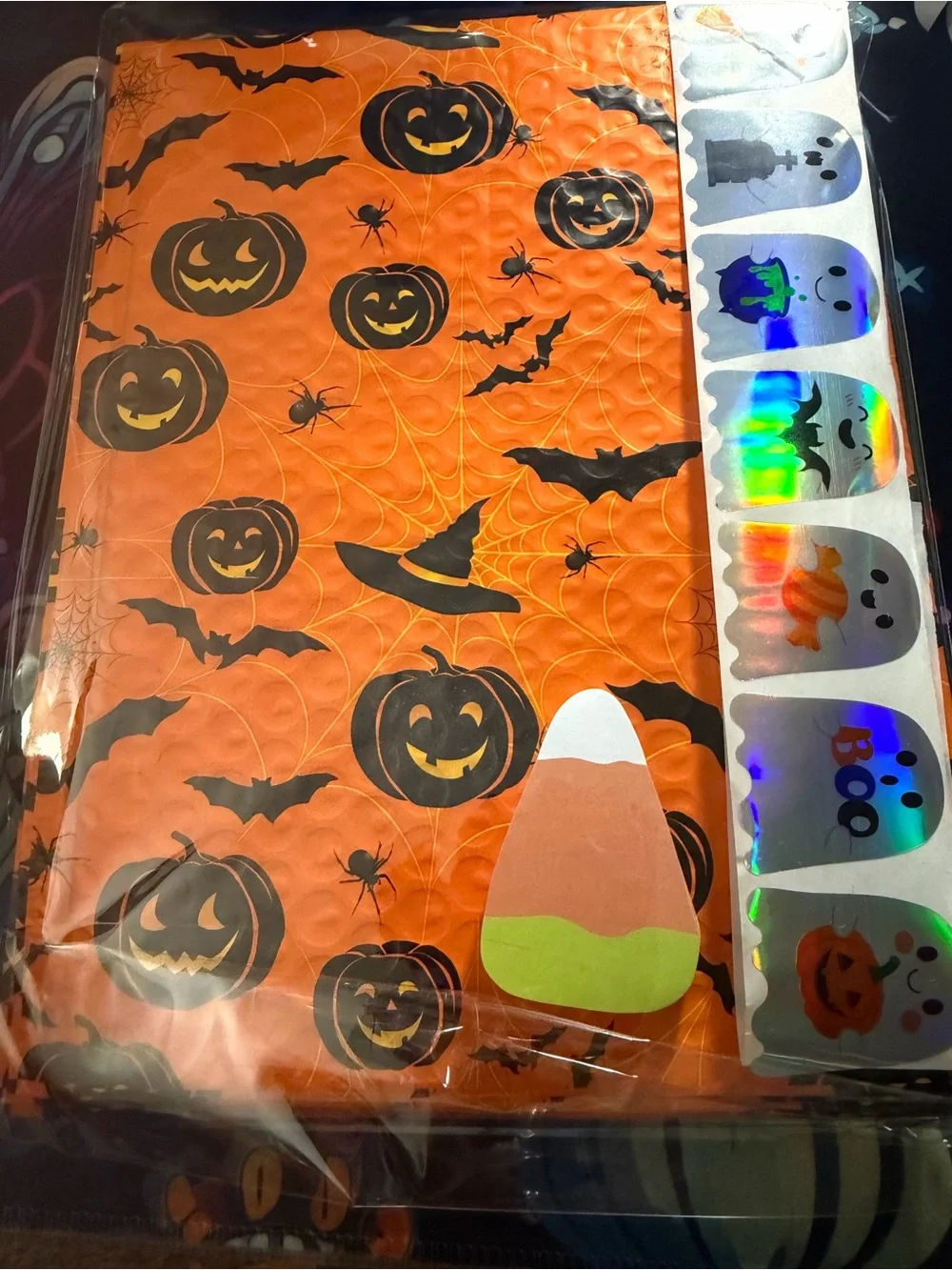 15 Halloween Orange Pumpkin bubble mailerwith Ghost Stickers - Unbranded 6.5x10.